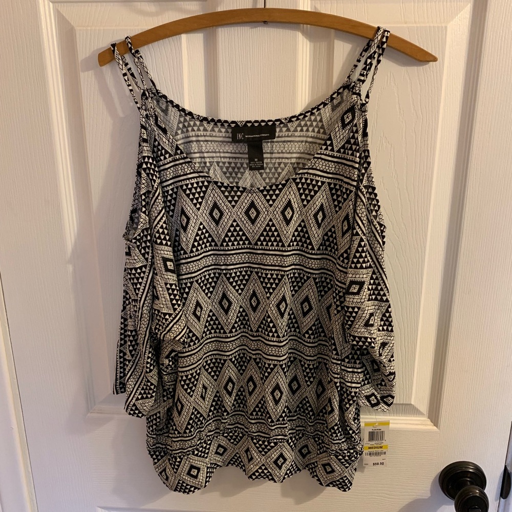 INC Cold Shoulder Top